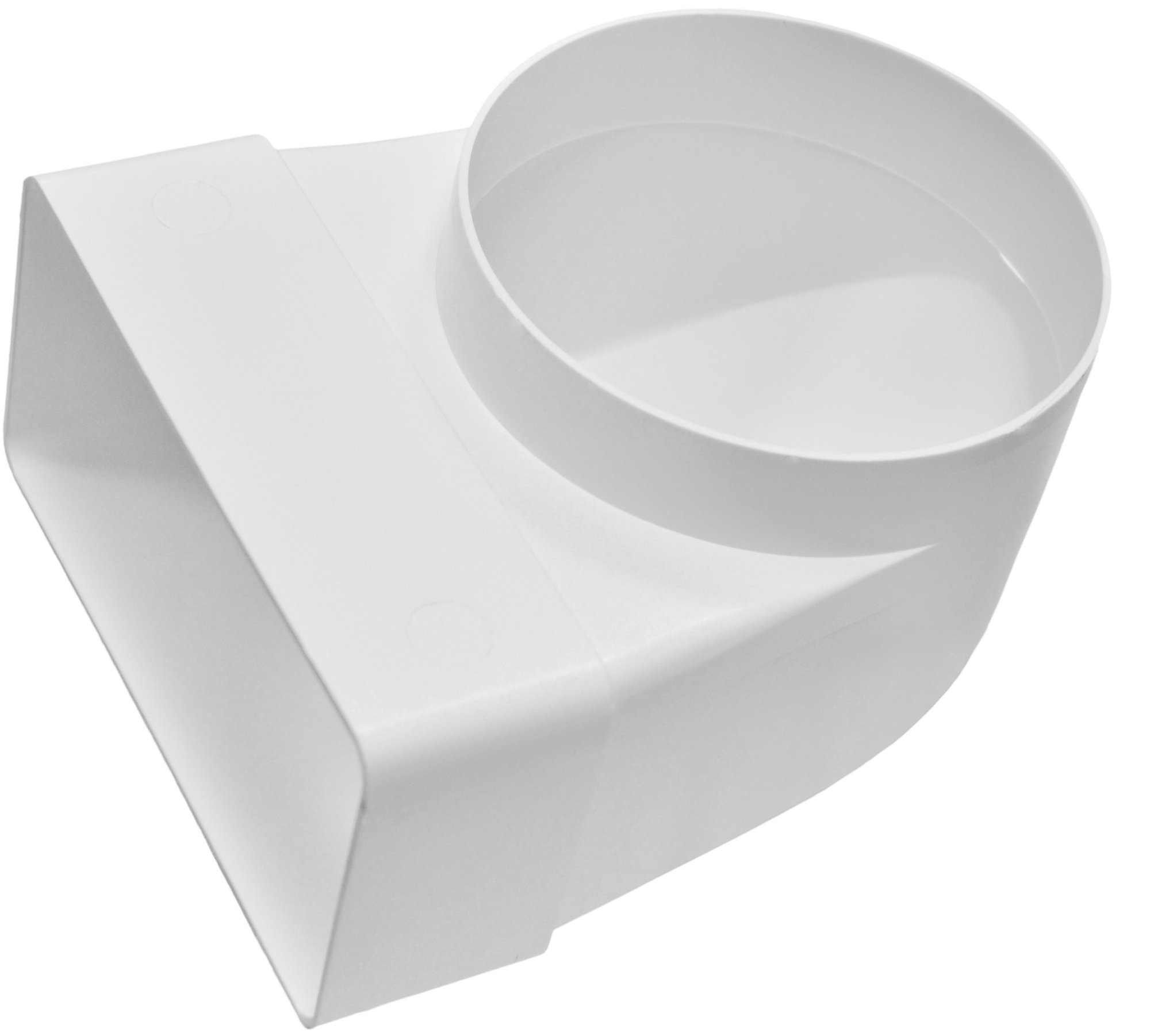 60-429 З'єднувач кутовий, пласт., плаский/круглий канал, 60х204 мм/D 125 мм (620СК12,5КП)  | Эра