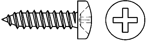 Шуруп-саморез по металлу DIN 7981 полукруглая головка 6,3х63