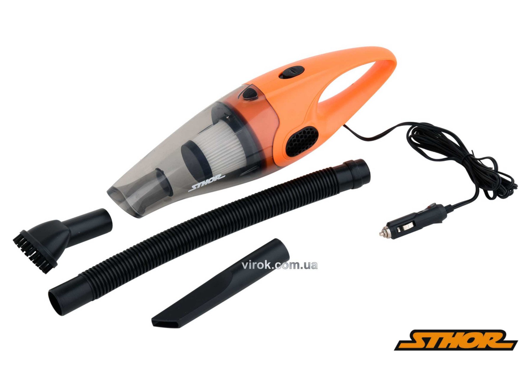 STHOR Порохотяг автомобільний : 12 В, 100 Вт, фільтр HEPA, кабель- 3 м + насадки, сумка  | 82952