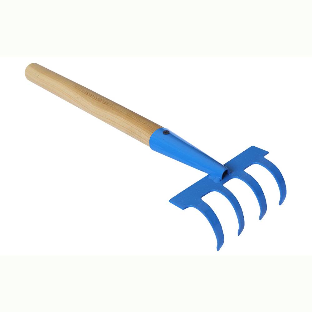 Грабельки фарбовані, деревяна ручка, 500 мм, 4 зуба Україна | 71-043