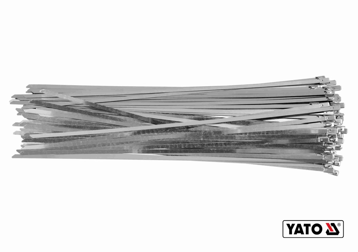 YATO Хомут затискний : смужка- 4.6 х 700 мм з нержавіючої сталі, пак. 100 шт