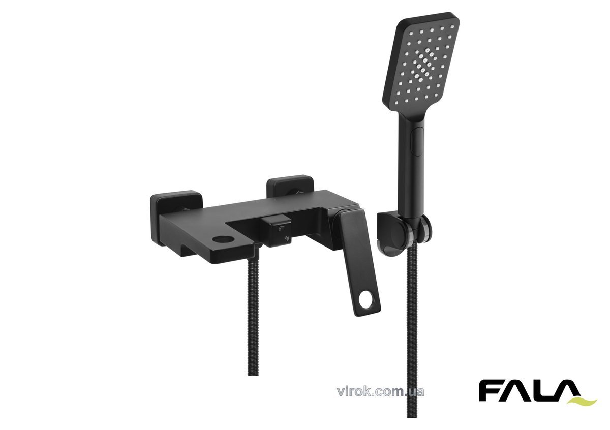 FALA Змішувач душовий для ванної "NOIR 1" з кульовим регулятором, латунний корпус  | 75882