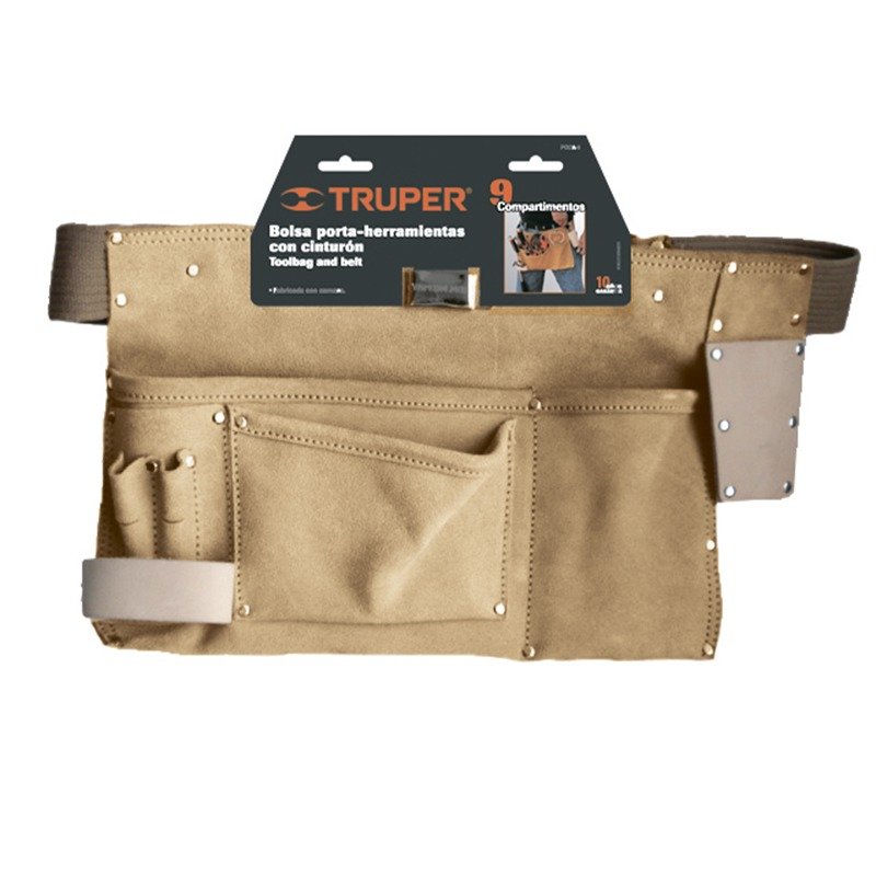 TRUPER POHE-9C Пояс столяра, Шкіра, 9 кишень 390х250мм (1,8мм)
