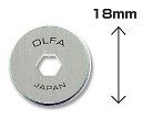 Лезвие OLFA RB18-2 круглое для PRC-2, чистый рез, 18х0,3мм, 2шт