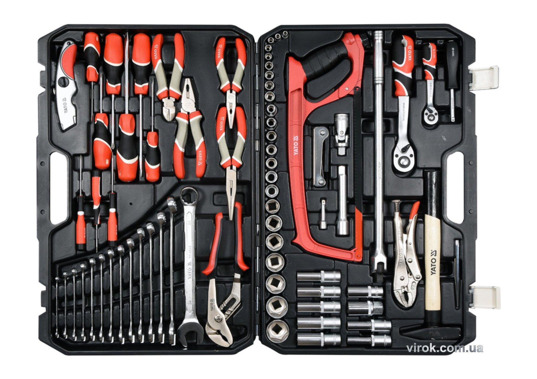 YATO Набір головок торцевих YATO : квадрат 1/2", 1/4" з інструментами. 79 шт.  | YT-38911