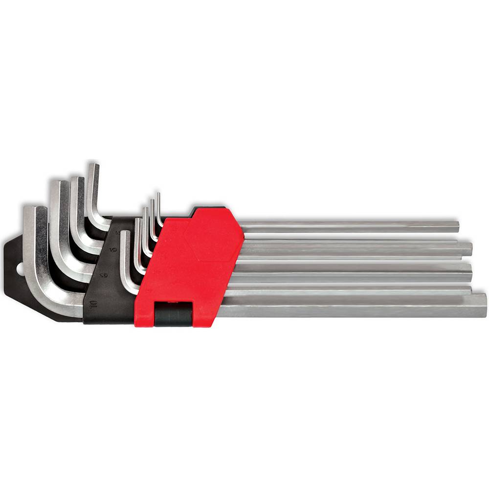 Набір ключів імбусових подовжених, Cr-V, 9 шт. (1, 5–10 мм) Technics | 49-112