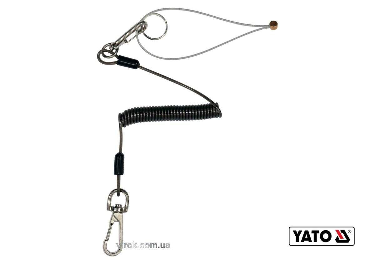YATO Мотузка стяжна для збереження інструментів YATO: Ø= 1мм, l= 52-170мм, M≤ 2 кг + 2 карабіни  | Y