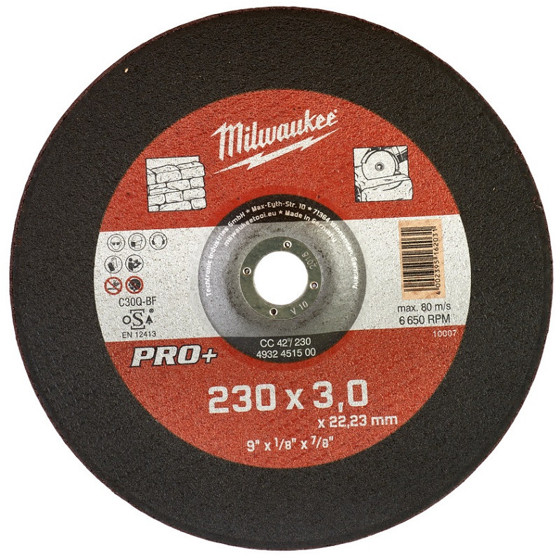 MILWAUKEE Отрезной диск по камню CC 42/230х3 PRO+ | 4932451500