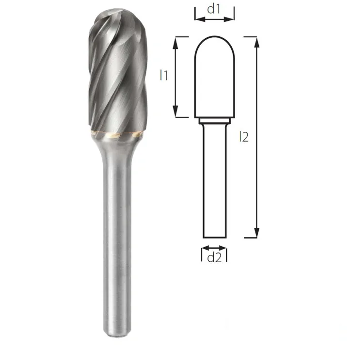 Борфреза цилиндросферическая PROFITOOL - 16х25х70х6 мм (C15256-3)
