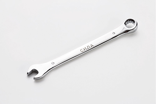 Ключ рожково-накидной полированный CrV 6мм СИЛА