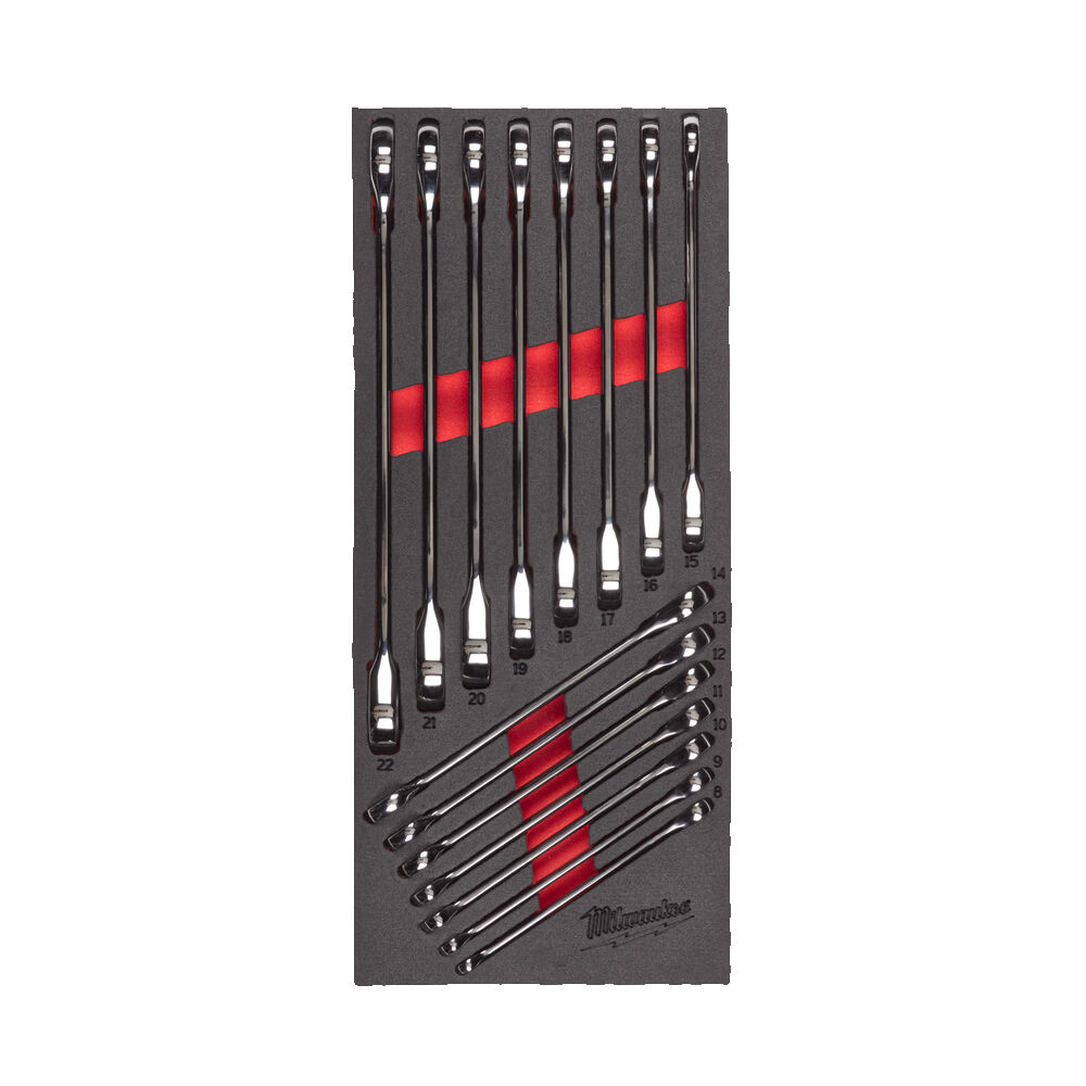 MILWAUKEE Ложемент с комбинированными ключами с трещоткой и шарниром MAX BITE™ - 15 ед. (1 шт) | 493