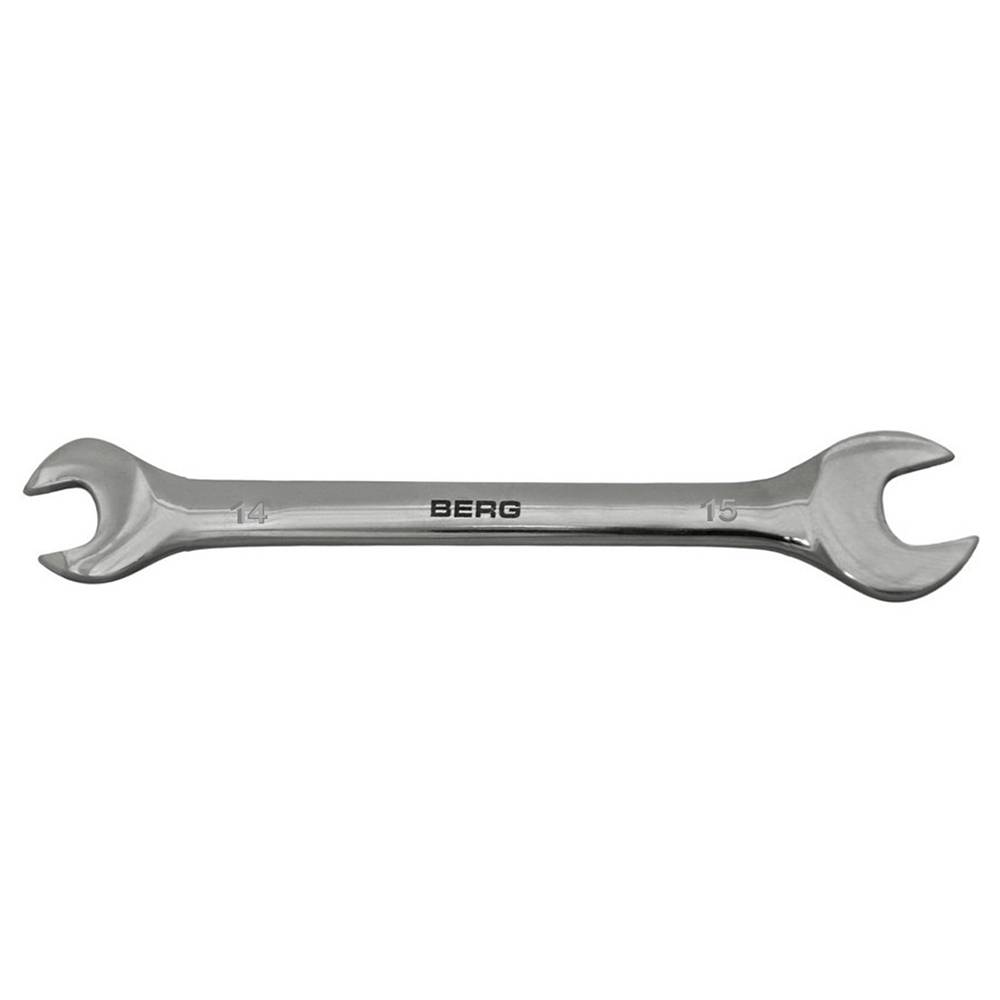 Ключ ріжковий двосторонній Cr-V 14х15мм Berg | 48-107