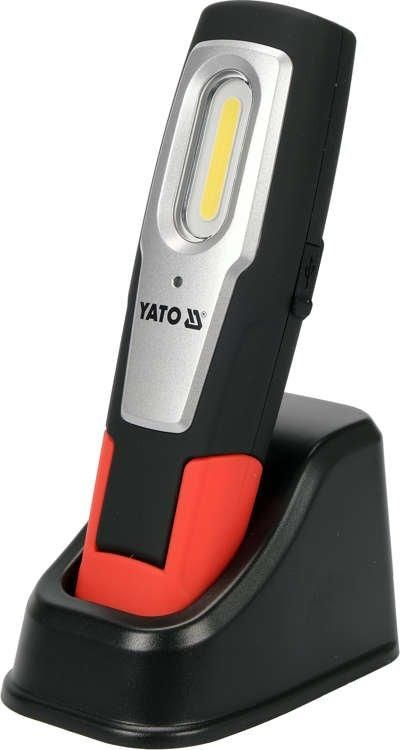 YATO Лампа світлодіодна переносна 3.7 В акумулят. Li-Ion, 2 режими 600/250 Lm, зарядний USB пристрій