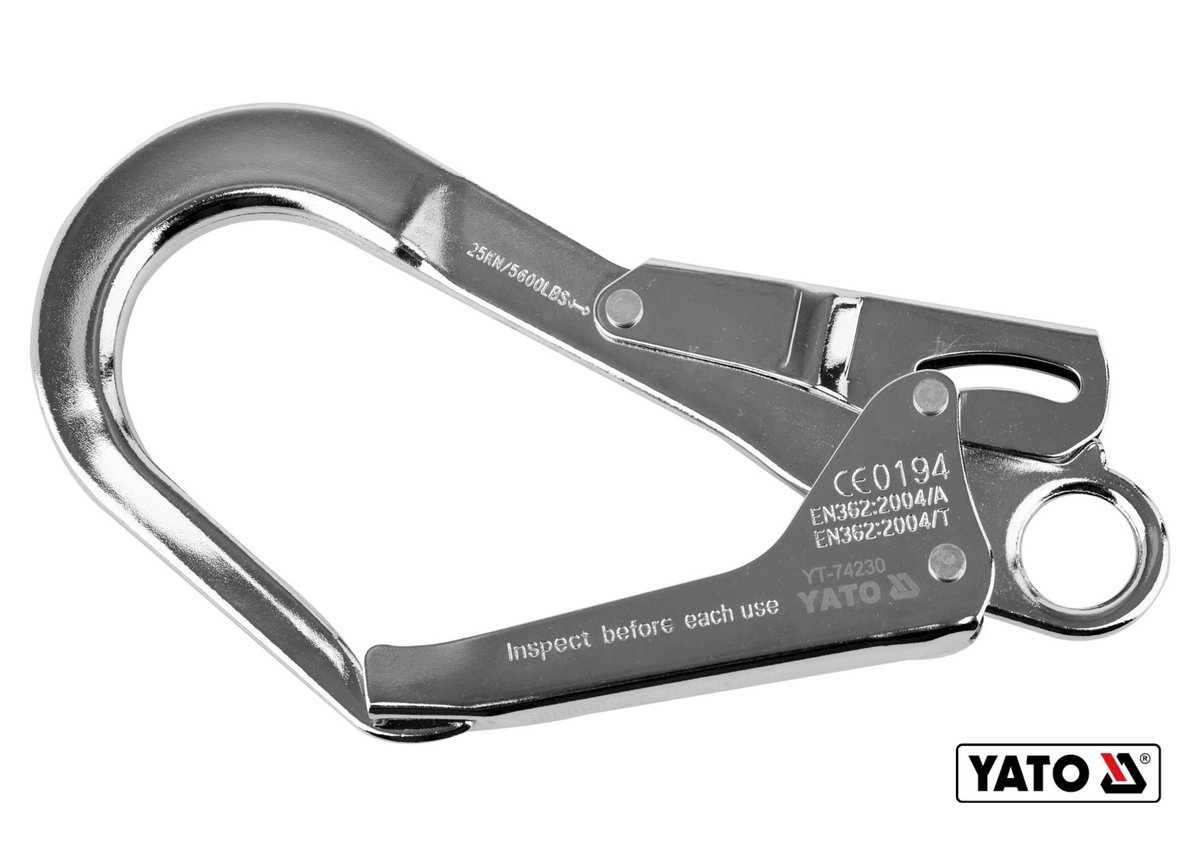 YATO Карабін сталевий, автозамикний YATO з розводом- 54 мм, l= 220 мм  | YT-74230