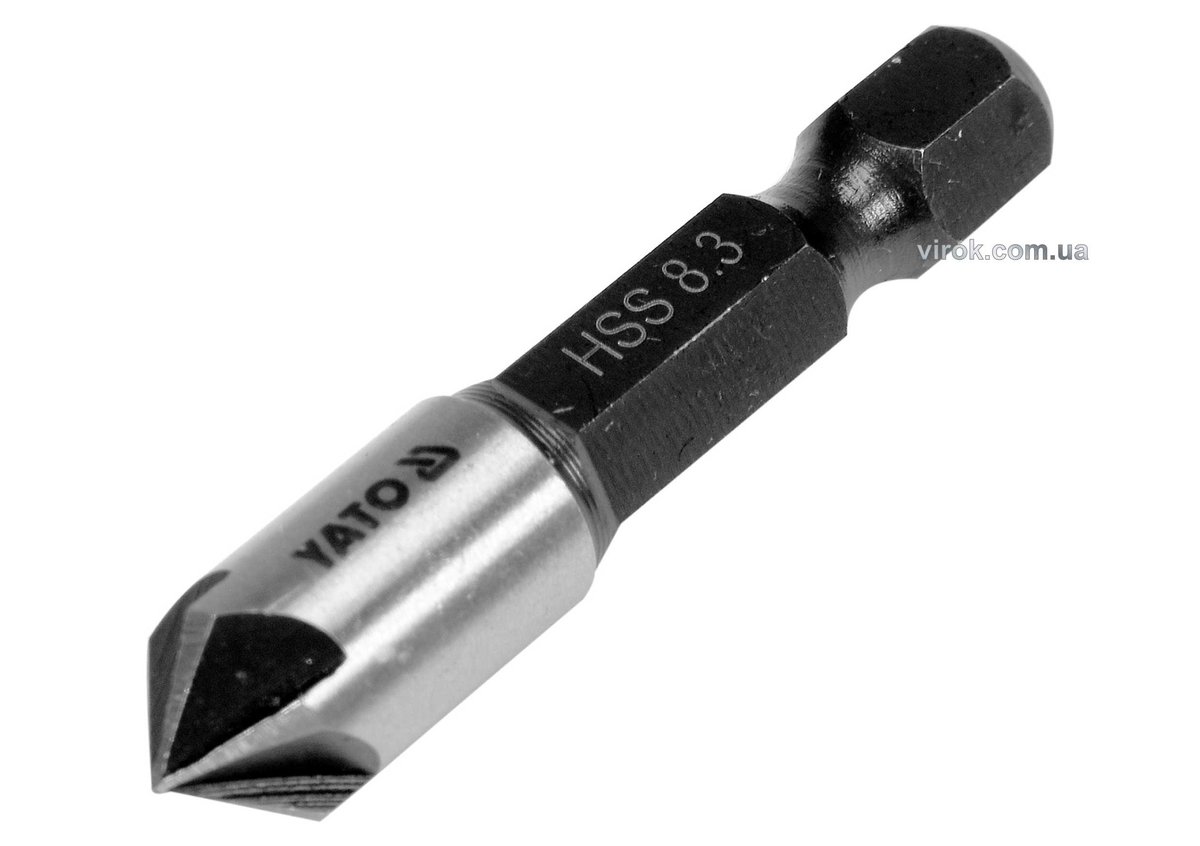 YATO Зенкер конічний по металу YATO : HSS, Ø= 8.3 мм, l= 40 мм, 5 пругів, HEX- 1/4"  | YT-44722