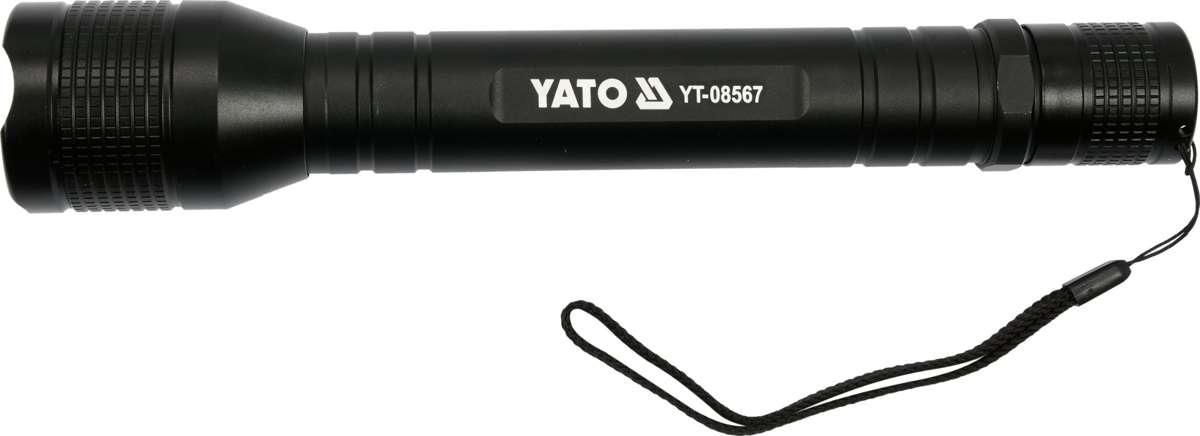 YATO Ліхтар світлодіодний (XPL CREE) YATO, Р=10Вт, Ф=1000 lm; живлен- 4 х R14 батар. Ø=46 мм x254 мм