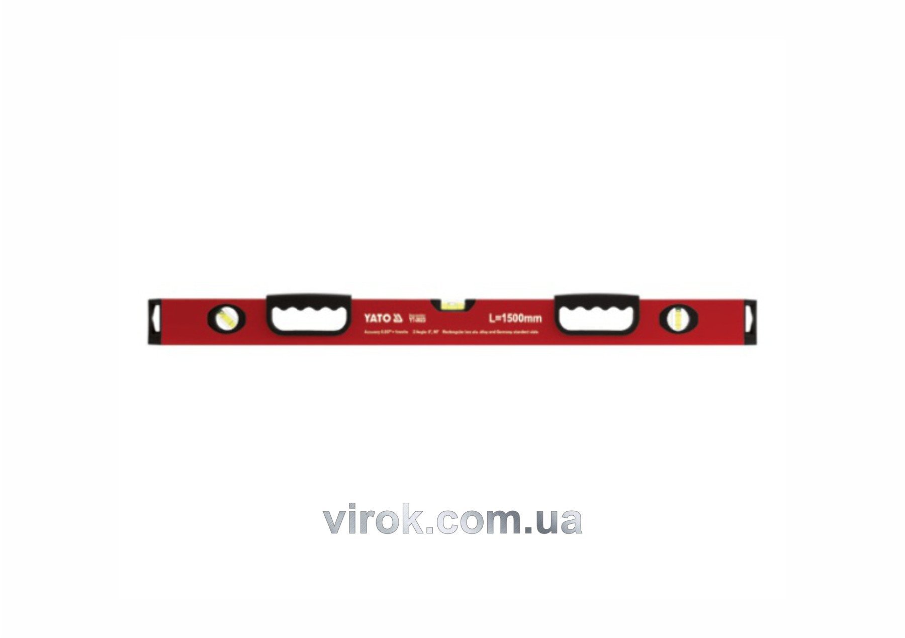 YATO Рівень алюмінієвий YATO : L= 150 см. 3 капсули, 2 ручки  | YT-3026