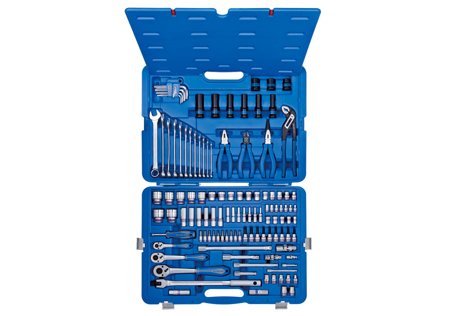 KING TONY Набор инструментов универсальный 119 ед. 1/4"+3/8+1/2" 6-ти гранные с битами и ударными го