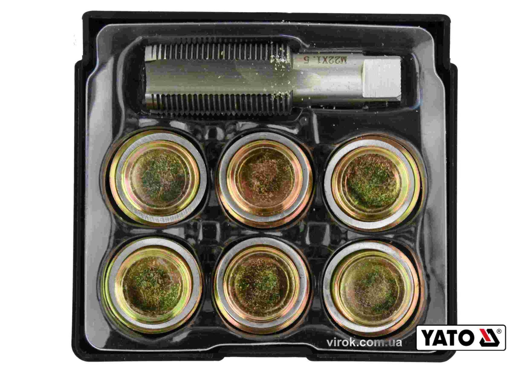 YATO Набір для ремонту оливних пробок YATO : з алюмінієвими прокладками, різьба- М22 х 1.5, 6 шт  | 