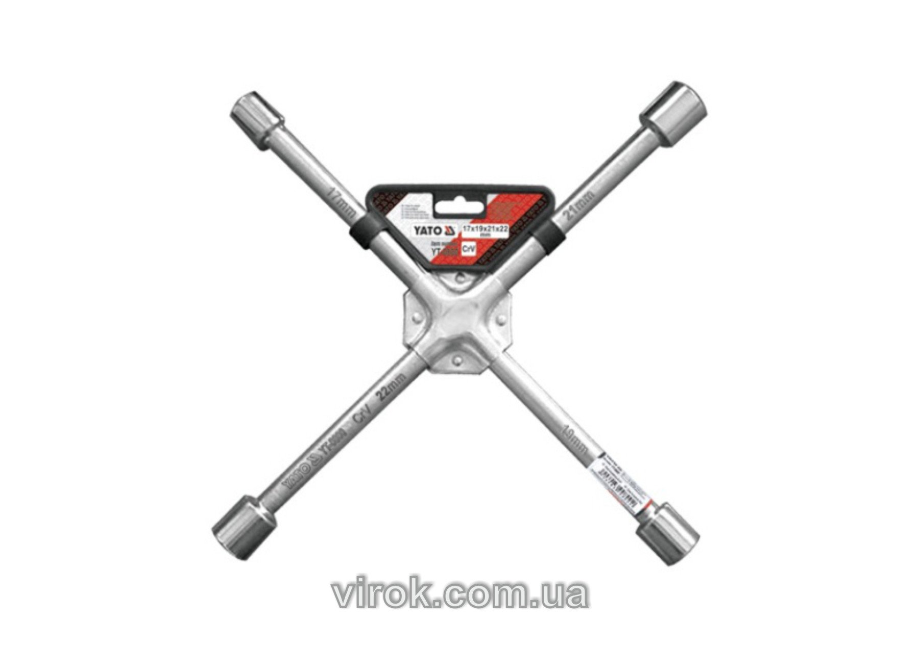 YATO Ключ хрестоподібний YATO 17х19х21х22 мм для коліс зміцнений  | YT-0800