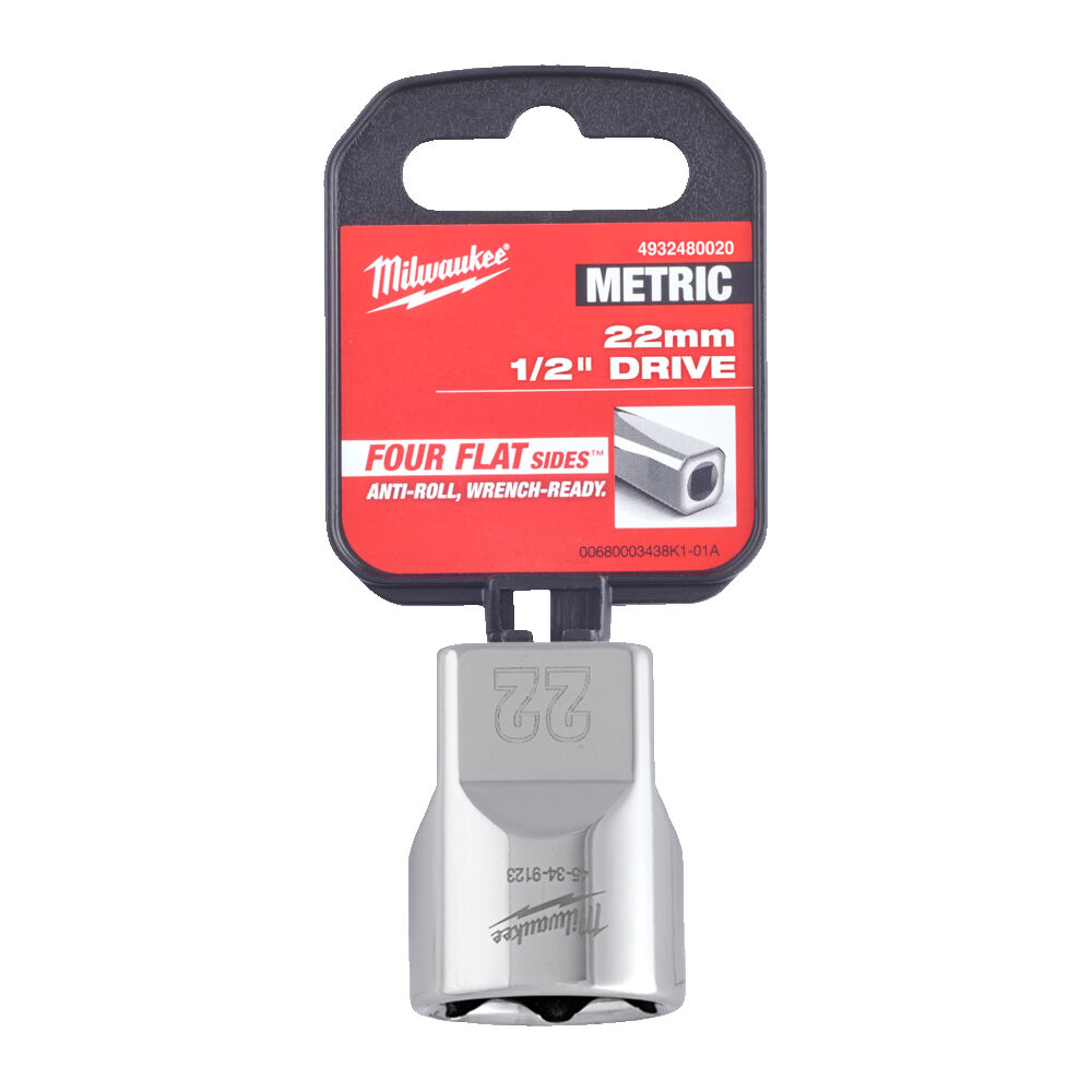 MILWAUKEE Головка хромована метрична 1/2'', 22мм | 4932480020