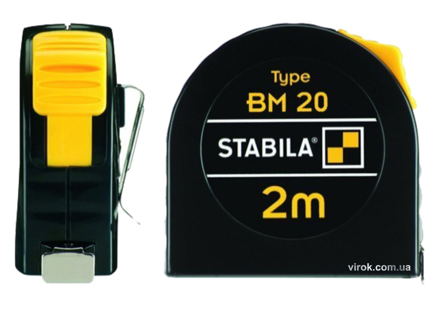 STABILA Рулетка Type BM20 : L= 2 м x 13 мм, пласт. корпус з сталевою стрічкою | 16444