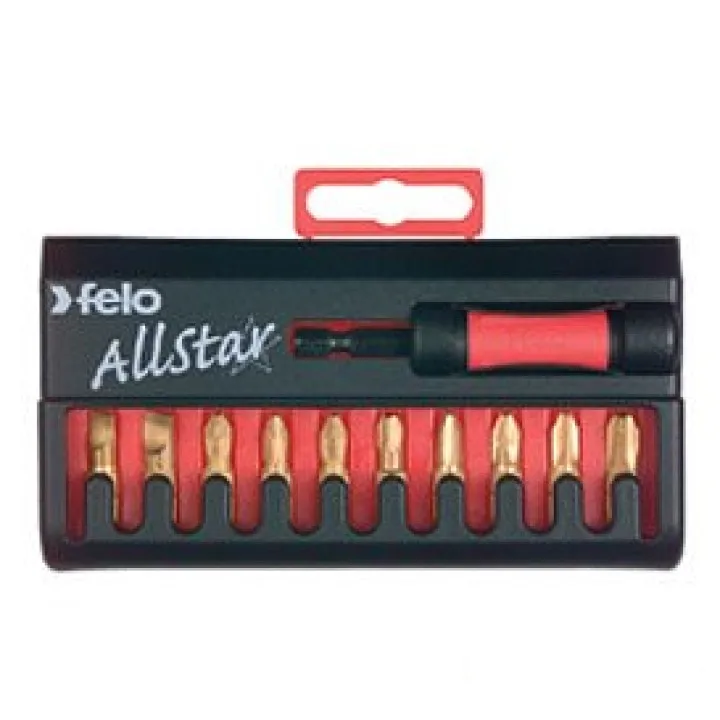 Держатель бит магнитный с ограничителем глубины завинчивания + набор бит TIN 10шт, C 6.3.