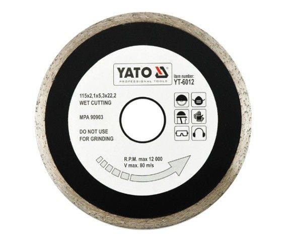YATO Отрезной алм. диск д/мокрой резки 115мм YT-6012
