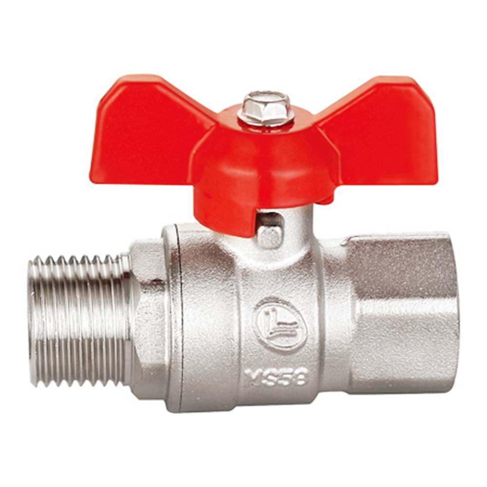 Кран латунний шаровий 1/2 різьба В/З ручка метелик Double-lin | 78-059