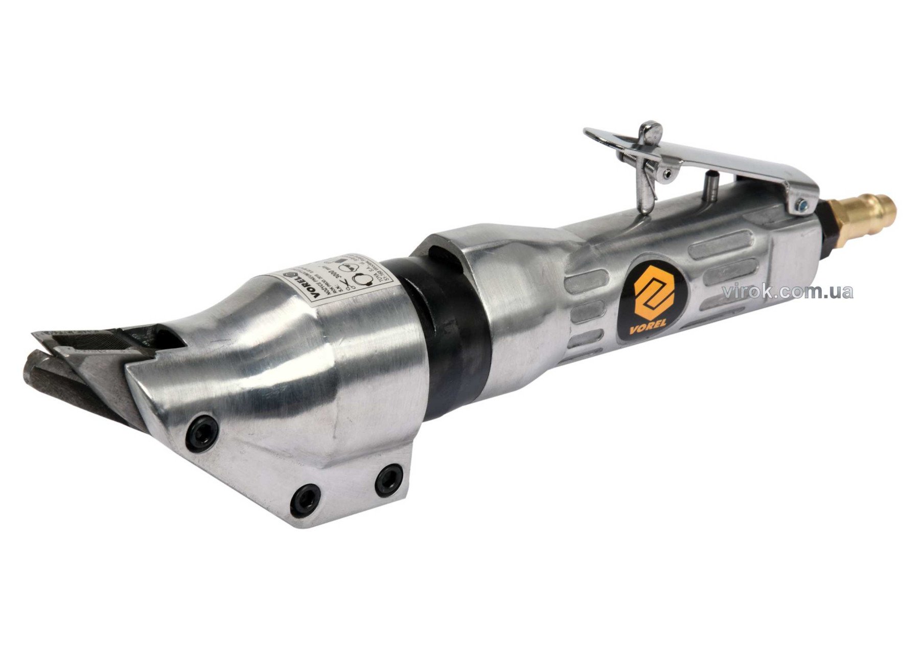 VOREL Ножиці пневматичні прямі : 1/4", 3000 різ/хв, до стал.листів h≤1.2мм, P=0.62 МПа, 184 л/хв  | 