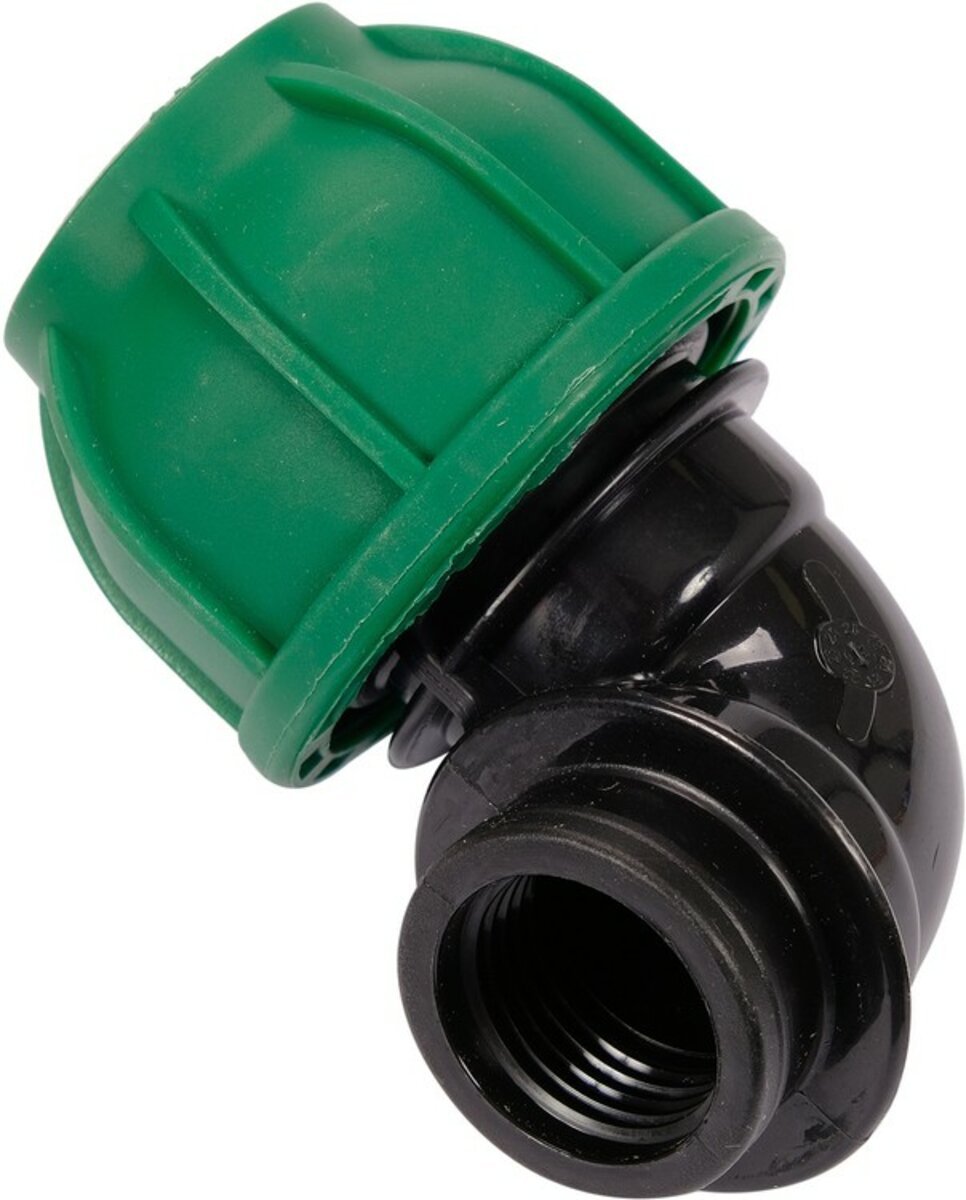 FLO Коліно 90° до водяних пластикових труб з внут. різьбою 25 мм-1/2" поліпропілен., для тиску 1 MPa