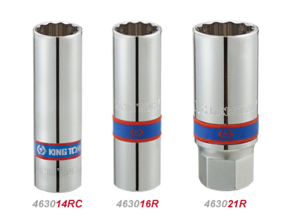 KING TONY Головка свечная 1/2" 21мм 12гр. с резин. | 463021R