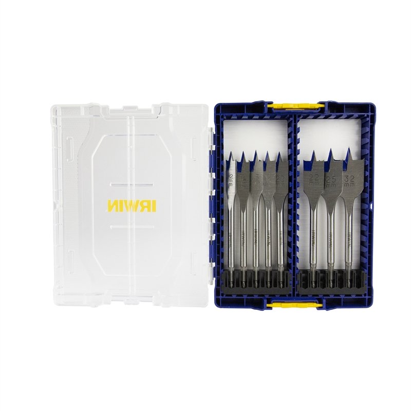 IRWIN Набор перьевых свёрл по дереву Blue Groove 4X в пл. кейсе, 8шт. : /12/16/18/20/22/25/28/32мм, 