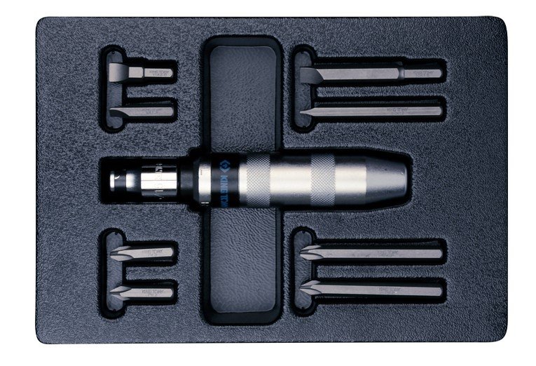 KING TONY Набор отвертка ударная с битами 9 предметов | 9-4128FR