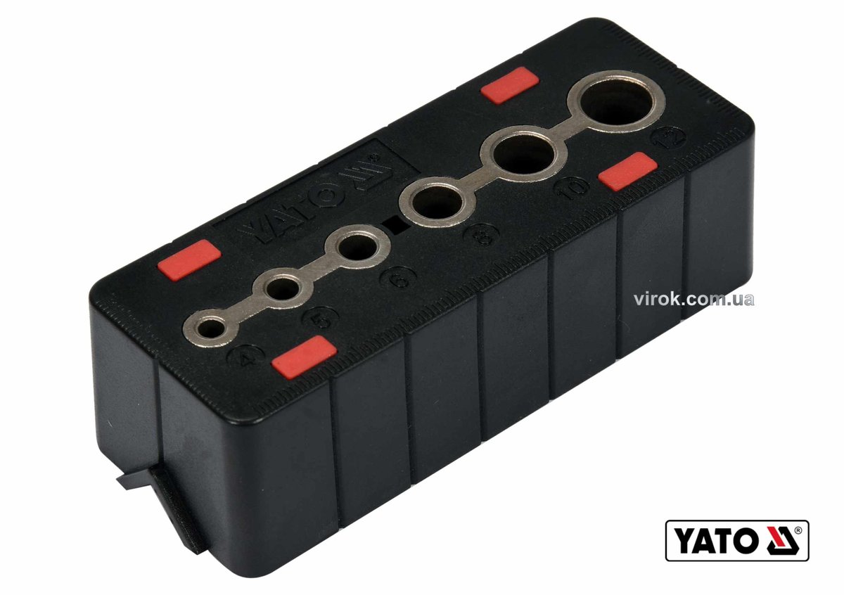 YATO Шаблон для свердління отворів YATO : 4, 5, 6, 8, 10 і 12 мм, корпус з ABS-пластику  | YT-39700