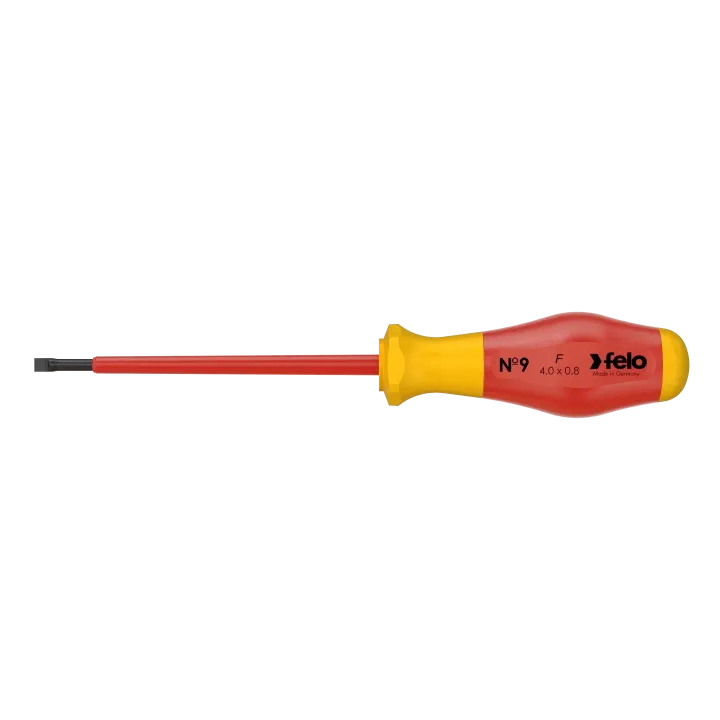 Отвертка высоковольтная FELO 1000V шлиц 4,0х0,8x100х90 мм (91304090)