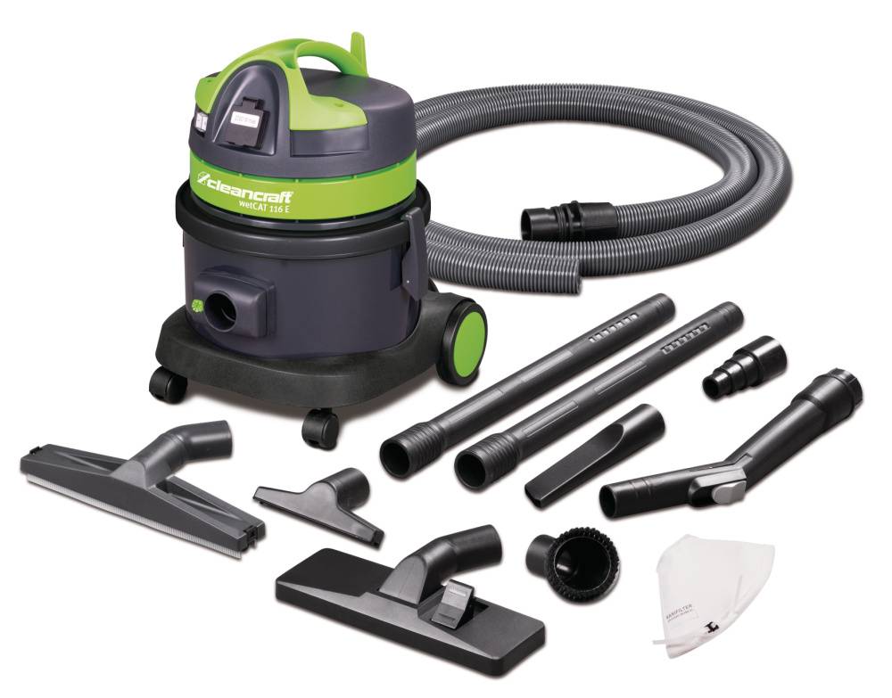 Будівельний пилосос Cleancraft wetCAT 116 E (1.1 кВт, 16 л) в комплекті з аксесуарами