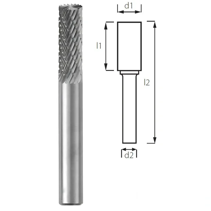 Борфреза цилиндрическая с торцевым зубом PROFITOOL - 2,5х12х38x3 мм (B2.5123-6)