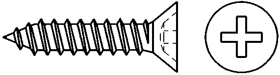 Шуруп-саморез по металлу DIN 7982 потайная головка 4,8х 9,5