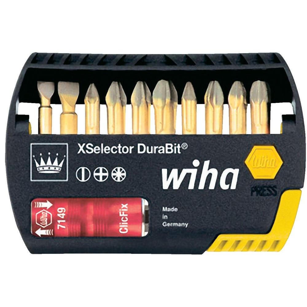 Wiha W26974 Набор бит , Xselector Dura , 11 предметов , DuraBits 25мм с зоной кручения