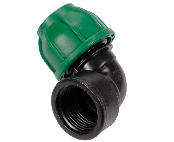 FLO Коліно 90° до водяних пластикових труб з внутр. різьбою 25 мм- 1" поліпропілен, для тиску 1 MPa 