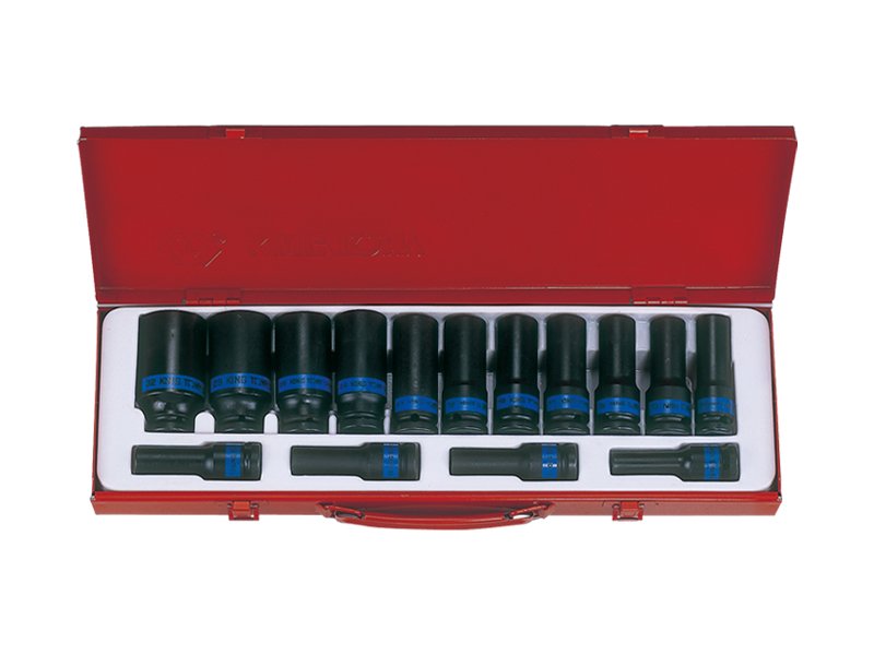 KING TONY Набор головок ударных 1/2" 15 ед. 6-ти гранные,длинные, 10-32мм | 4415MP