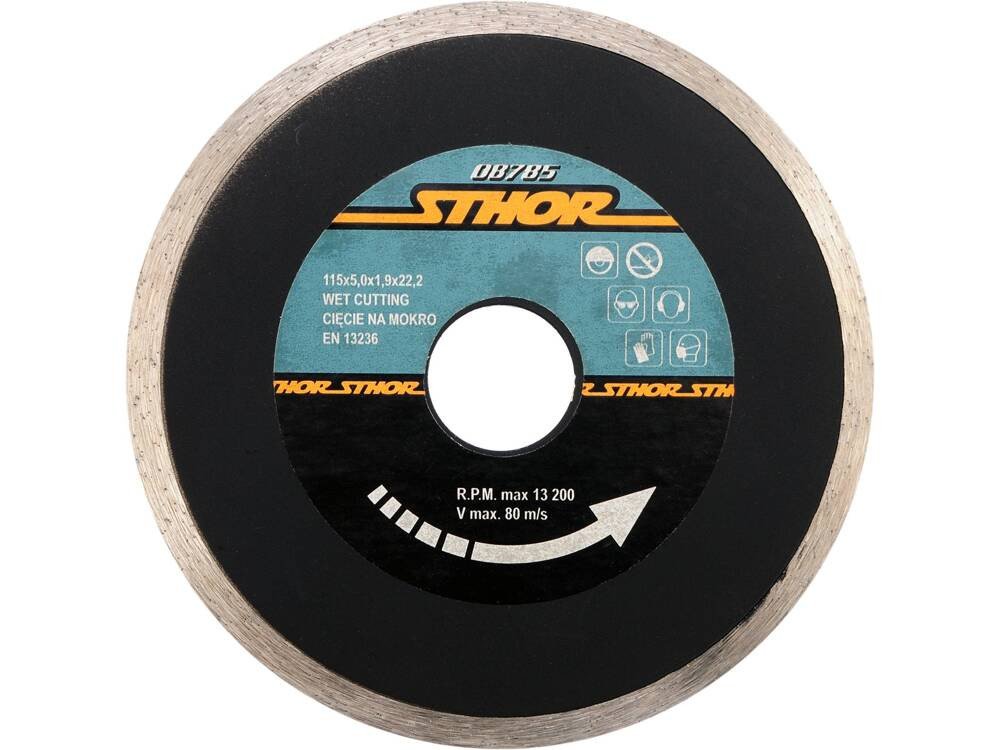 Диск відрізний алмазний суцільний STHOR : Ø= 115 мм, t-1,9 х h- 5 мм по кам, бетоні, кераміці [20]
