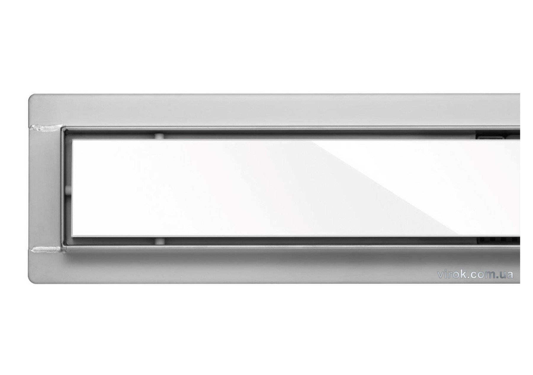 FALA Трап підлоговий для душу з нержавіючої сталі "WHITE GLASS" ; 70х 7х 7 см  | 75382