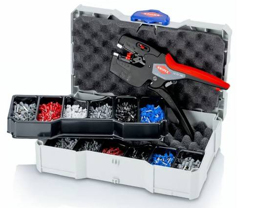 KNIPEX Набір кабельних наконечників з інструментом для опресування 12 72 190, в пластиковому кейсі