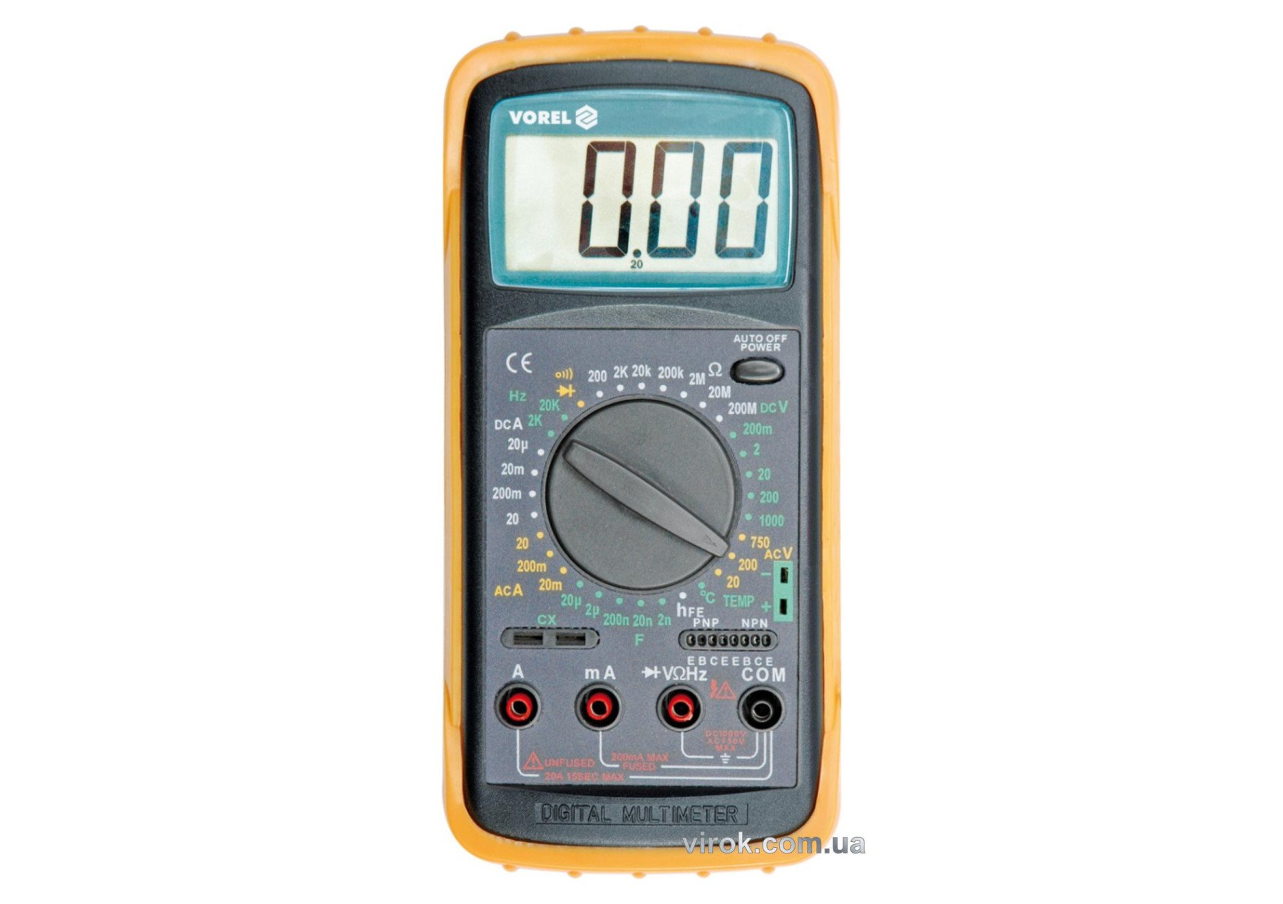 VOREL Мультиметр для вимірювання електричних параметрів : цифровий, висота цифр- 25 мм  | 81784