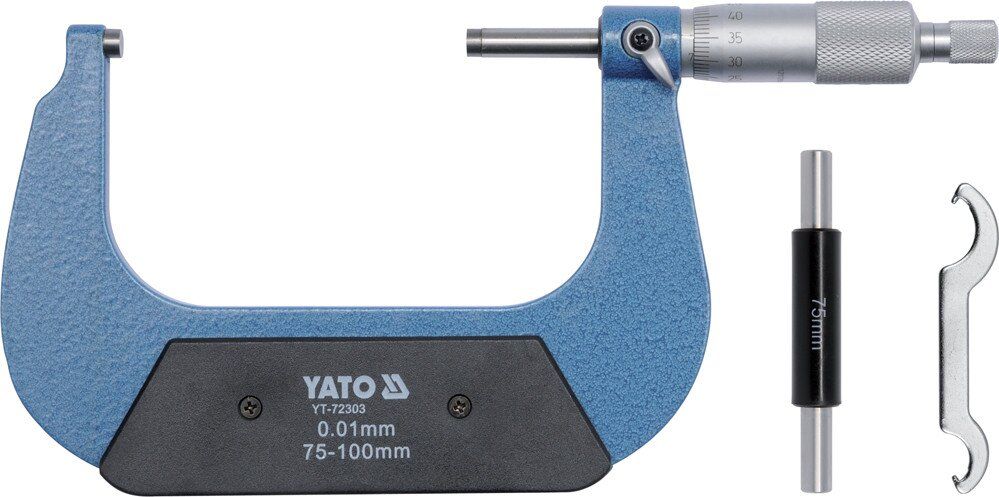YATO Мікрометр YATO з точністю 0.01 мм в діапазоні 75 - 100 мм  | YT-72303