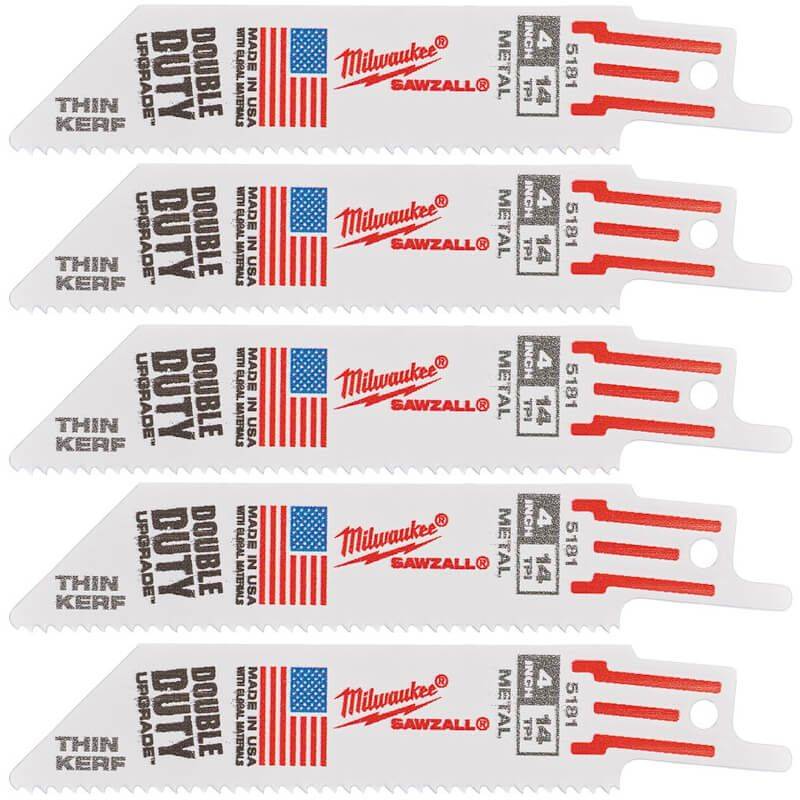MILWAUKEE Полотно для шабельних пил THIN KERF, 100х1,8мм, (5шт), (метал)