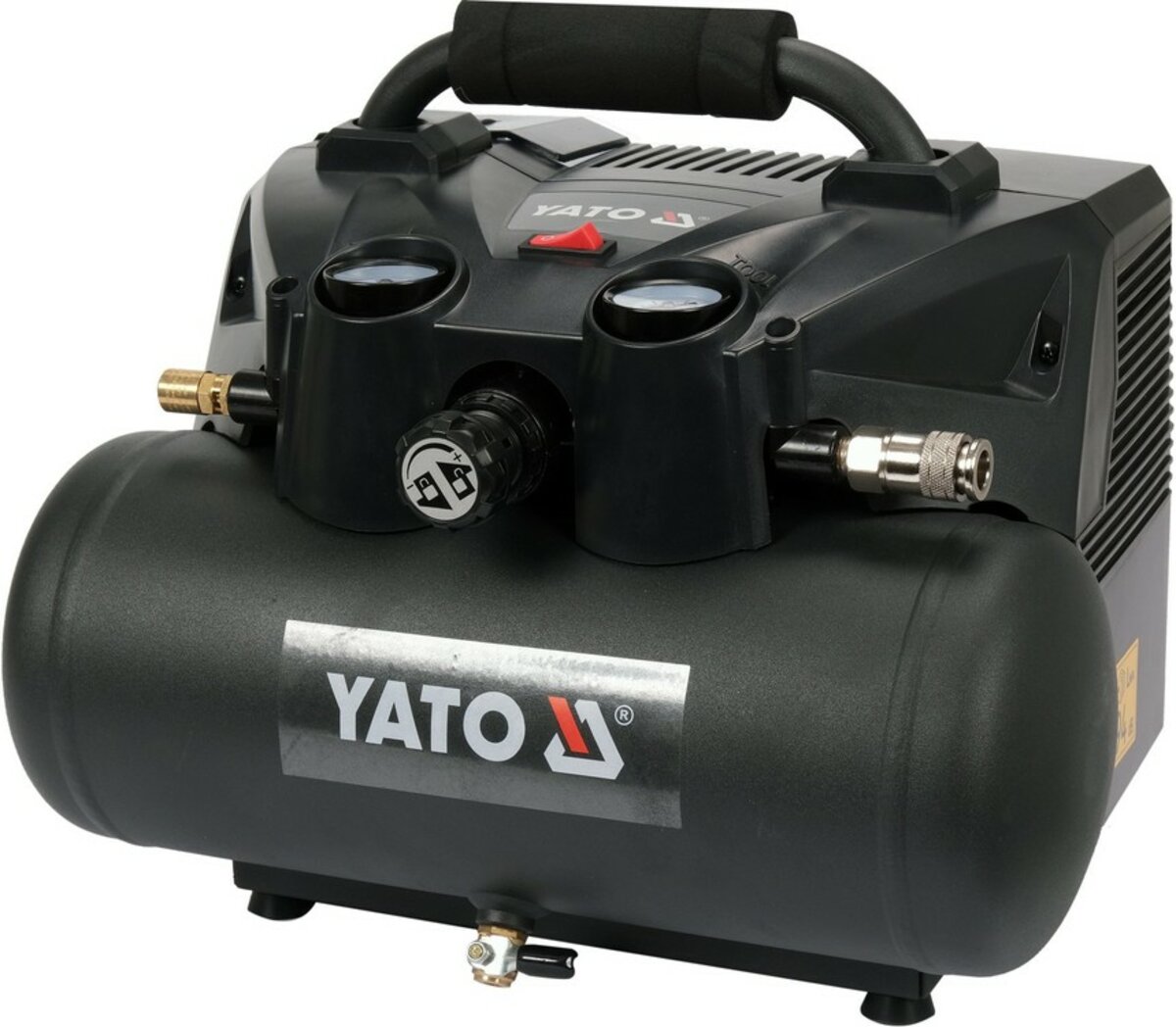 YATO Компресор акумуляторний YATO 36 В (2х18В), 800 Вт,тиск ≤ 8 Bar, под.повітря-98 л/хв, ресивер-6 