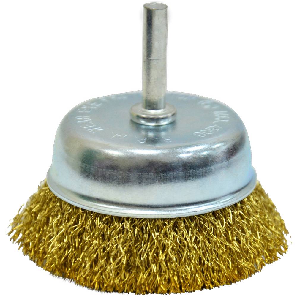 Щітка крацовка Чашка, латунна зі шпилькою, 75мм Spitce | 18-083